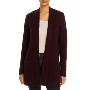 Eileen Fisher Extra Fine Merino Wool Patch Pocket Long Knit Cardigan SIZE MED